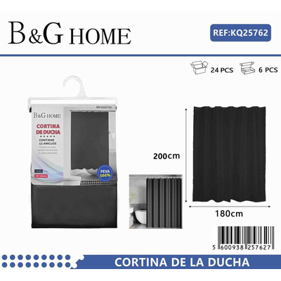 Κουρτίνα μπάνιου - Black - 1.8x2m - 25762