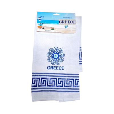 Πετσέτα ποτηρόπανο Souvenir με κέντημα - Σετ 12pcs - Greece - 416280