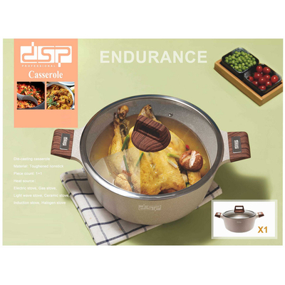 Κατσαρόλα αντικολλητική με καπάκι - 6.6L - CA005-B28-Beige - DSP - 567606