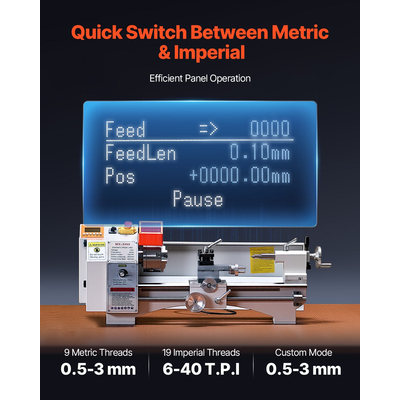 Τόρνος μετάλλου VEVOR 8,7 x 18 ίντσες με αυτόματη τροφοδοσία