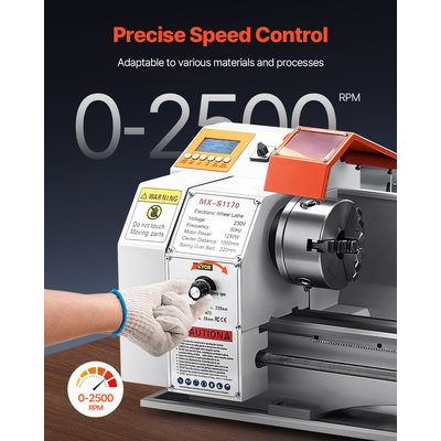 Τόρνος μετάλλου VEVOR 8,7 x 39 ίντσες με αυτόματη τροφοδοσία