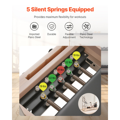 VEVOR Pilates Reformer Ξύλινο μηχάνημα Pilates Εξοπλισμός γυμναστικής για το σπίτι
