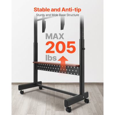 Βάση τηλεόρασης VEVOR Rolling TV Cart για φορητή τηλεόραση, χωρητικότητα έως 90 κιλά για τηλεοράσεις 55-100 ιντσών
