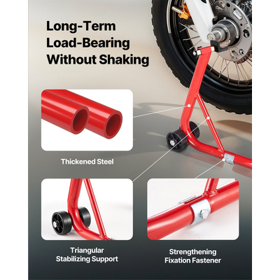 Βάση ανύψωσης μοτοσικλέτας VEVOR 850 λίβρες πίσω ανυψωτήρας με περιστρεφόμενο βραχίονα Paddock κόκκινο