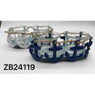 Σετ διακοσμητικά Souvenir - Βάση κεριών ρεσώ - 2 τεμάχια - ZB24119 - 251636