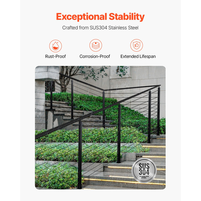 Στύλος κιγκλιδώματος καλωδίου VEVOR 42x1x2 In με γωνίες 30° 1JZLGZXHS106VRA3X001V0