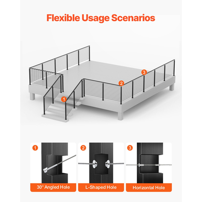 Στύλος κιγκλιδώματος καλωδίου VEVOR 42x1x2 In με γωνίες 30° 1JZLGZXHS106VRA3X001V0