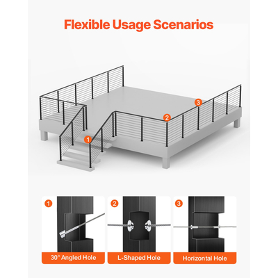 Βάση κιγκλιδώματος καλωδίου VEVRO 36x1x2 ιντσών με τρύπες σε σχήμα L 1JZLGZXHS914IVCFL001V0