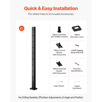 Βάση κιγκλιδώματος καλωδίου VEVRO 36x1x2 ιντσών με τρύπες σε σχήμα L 1JZLGZXHS914IVCFL001V0