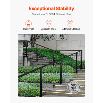 Στύλος κιγκλιδώματος καλωδίου VEVOR 36x2x2 in με γωνίες 30° 1JZLGZXHS914YIVIS001V0