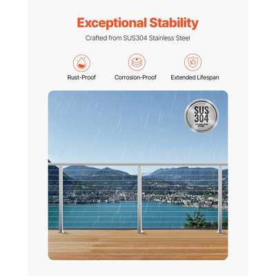 Στύλος κιγκλίδωμα καλωδίου VEVOR 42x2x2 ιντσών προ-τρυπημένος στύλος 1JZLGZXYS1061EF8W001V0