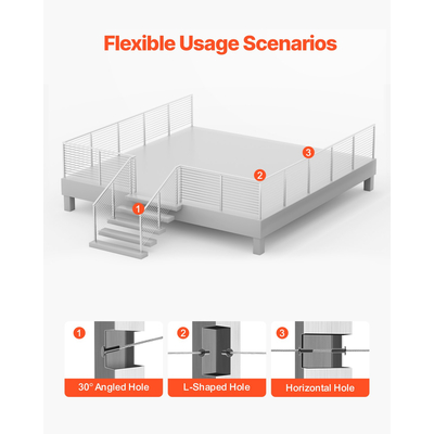 Στύλος κιγκλίδωμα καλωδίου VEVOR 42x2x2 ιντσών προ-τρυπημένος στύλος 1JZLGZXYS1061EF8W001V0