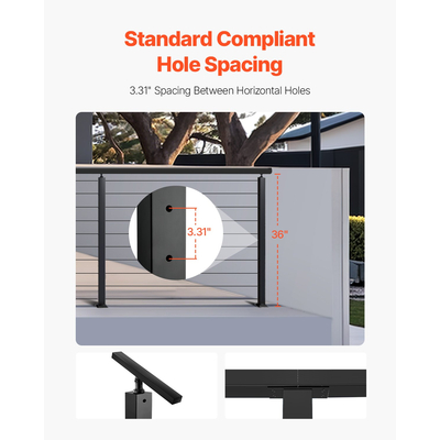 Στύλος κιγκλιδώματος καλωδίου VEVOR 36x1x2 σε στύλο οριζόντιας οπής 4JZLGZXHS914UUOI6001V0