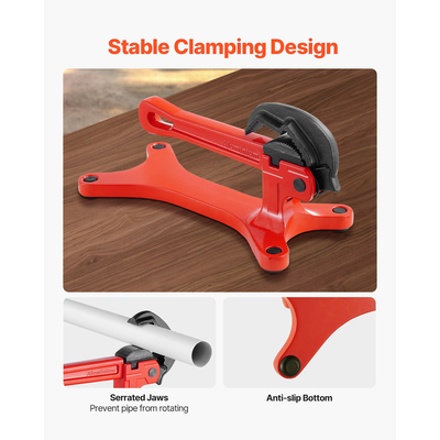 Pipe Vise φορητή ελαφριά μέγγενη σωλήνων αλουμινίου 1/8" έως 1-1/2" Χωρητικότητα
