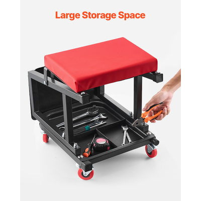 VEVOR Mechanic Stool Rolling Seat Work 300 lbs Load Seat/Step Stool with Wheels