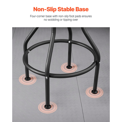 VEVOR Σκαμπό καταστήματος Ρυθμιζόμενο ύψος Γκαράζ Κάθισμα εργασίας 300 λίβρες φορτίο με πλάτη