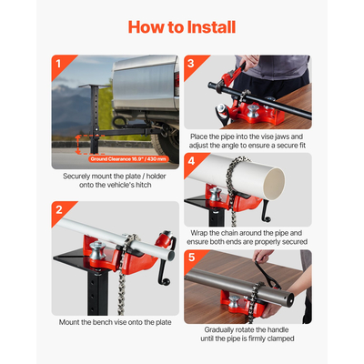 Βιδωτή μέγγενη αλυσίδας πάγκου και βάση στήριξης πλάκας μέγγενης 1/8-5 ίντσας Χωρητικότητα