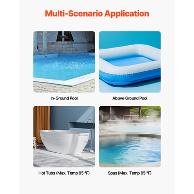 VEVOR Ηλεκτρική σκούπα πισίνας 26 GPM Επαναφορτιζόμενο Καθαριστικό Πισίνας Μέγ. 1Η με πόλο επέκτασης