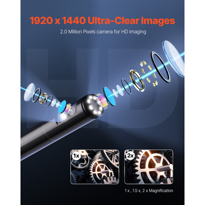 Κάμερα ενδοσκοπίου διπλού φακού VEVOR για Android, iOS και καλώδιο Snake 3 μέτρων
