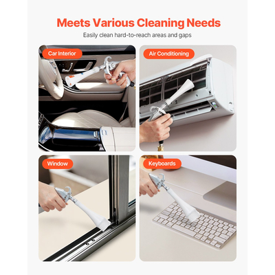 Πιστόλι καθαρισμού αυτοκινήτου VEVOR 6-9.2 Bar υψηλής πίεσης αέρα, πιστόλι φυσήματος, 2 ακροφύσια, εκτόξευση σκόνης