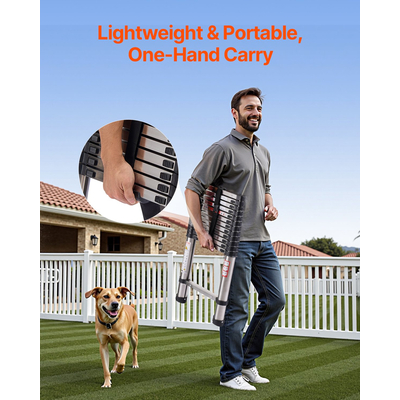 VEVOR Telescoping Ladder Stainless Steel Extension Step 12,5ft Portable Ladders