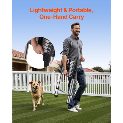 VEVOR Telescoping Ladder Stainless Steel Extension Step 16,5ft Portable Ladders