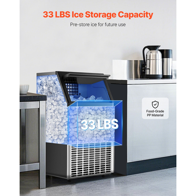 VEVOR Commercial Ice Maker Ανεξάρτητη Μηχανή Ντουλάπας 100lbs/24H 45 Ice Cubes