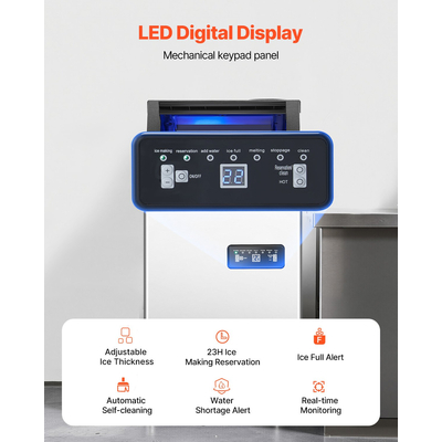 VEVOR Commercial Ice Maker Ανεξάρτητη Μηχανή Ντουλάπας 120lbs/24H 36 Ice Cubes