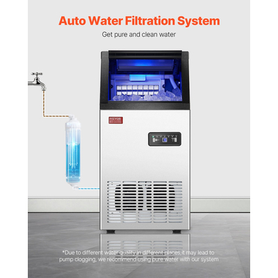 VEVOR Commercial Ice Maker Ανεξάρτητη Μηχανή Ντουλάπας 110lbs/24H 36 Ice Cubes