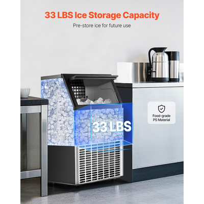 VEVOR Commercial Ice Maker Ανεξάρτητη Μηχανή Ντουλάπας 120lbs/24H 45 Ice Cubes
