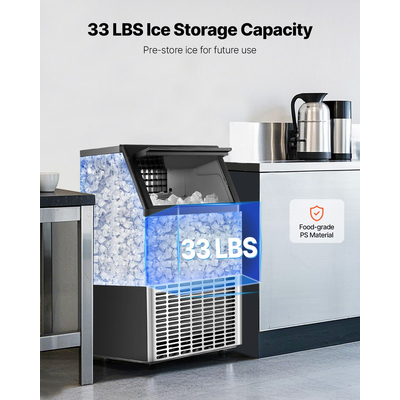 VEVOR Commercial Ice Maker Ανεξάρτητη Μηχανή Ντουλάπας 140lbs/24H 45 Ice Cubes