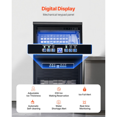 VEVOR Commercial Ice Maker Ανεξάρτητη Μηχανή Ντουλάπας 80lbs/24H 36 Ice Cubes