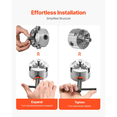 VEVOR 3 ιντσών 3-σιαγόνι αυτοκεντρικό τσοκ τόρνου για μηχανή φρεζαρίσματος διάτρησης τόρνου