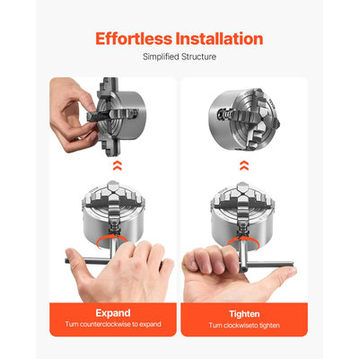 VEVOR 3 ιντσών 4-σιαγόνι τσοκ τόρνου αυτοκεντρικού για τη μηχανή φρεζαρίσματος διάτρησης τόρνου