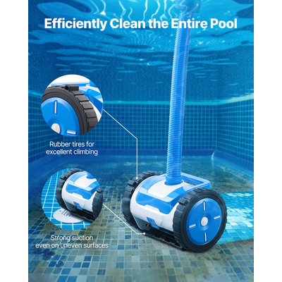 VEVOR Suction Pool Cleaner Ηλεκτρική σκούπα με 2 τροχούς για εσωτερική/επάνω πισίνα