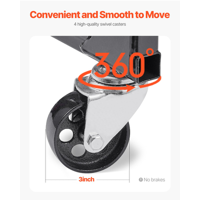 Βάση κινητήρα VEVOR 750LBS/340KG Motor Hoist Dolly με 4-Caster Heavy-Duty Steel