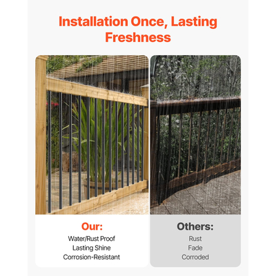 Κάγκελα σκάλας VEVOR 101 Πακέτο 32 σε άξονες αλουμινίου με βίδες/καπάκια ράγας