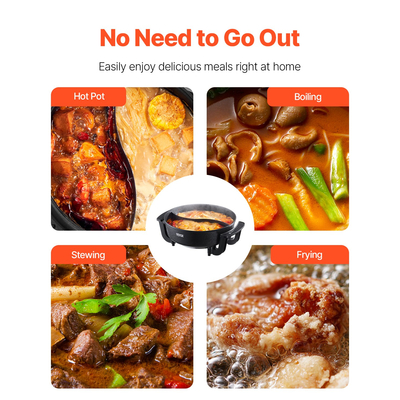 Ηλεκτρική κατσαρόλα VEVOR 5 λίτρων αντικολλητική Shabu-shabu με διαχωριστικό γυάλινο καπάκι