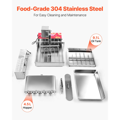 VEVOR Εμπορική Αυτόματη Μηχανή Παρασκευής Ντόνατς 6 Σειρών 360 τεμ./ώρα