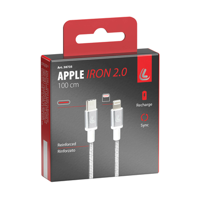 ΚΑΛΩΔΙΟ ΦΟΡΤΙΣΗΣ/ΜΕΤΑΦΟΡΑΣ ΔΕΔΟΜΕΝΩΝ USB TYPE C>APPLE 8 PIN  IRON 2.0 3000mA/30W ΑΣΗΜΙ 100cm LAMPA - 1 ΤΕΜ.
