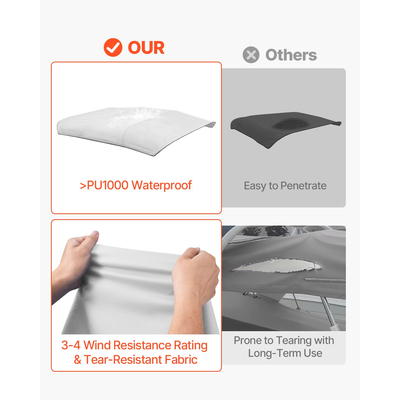 VEVOR 4 Μπλούζες Μπιμίνι Bow Bow 96"Lx(91"-96")W Ανταλλακτικό πάνω μέρος τέντας ανοιχτό γκρι