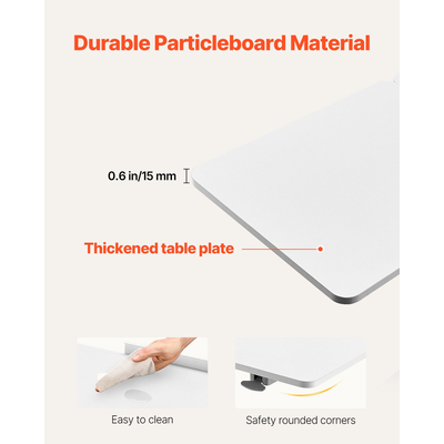 VEVOR Τραπέζι-Κρεβάτι-Πλαϊνό Γραφείο με Αναδιπλούμενο Γραφείο, Ρόδες & Ποτηροθήκη Λευκό