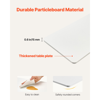 VEVOR Τραπέζι Κρεβατιού με Κινητό Πλαϊνό Γραφείο με 4 Κρυφούς Τροχούς και Θήκη Ποτηριών Λευκό