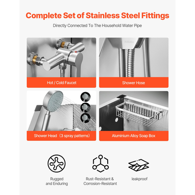 Ηλεκτρική μπανιέρα περιποίησης σκύλου VEVOR 127 cm από ανοξείδωτο ατσάλι με φίλτρο νερού