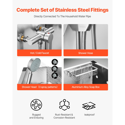 Ηλεκτρική μπανιέρα περιποίησης σκύλου VEVOR 127 cm από ανοξείδωτο ατσάλι με φίλτρο νερού αριστερά