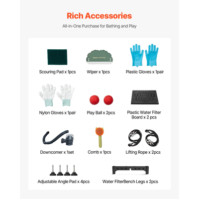 Ηλεκτρική μπανιέρα περιποίησης σκύλου VEVOR 127 cm από ανοξείδωτο ατσάλι με φίλτρο νερού αριστερά