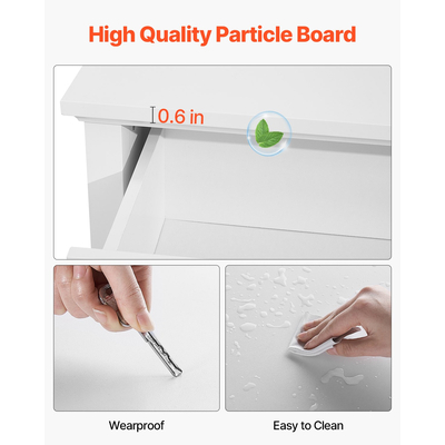 VEVOR Συρταριέρα με 6 Συρτάρια Ξύλινη με Συρόμενη & Αντιανατρεπτική Συσκευή Λευκή