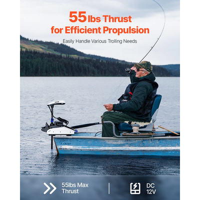 VEVOR 55lb 12V Thrust Electric Motor Trolling Κινητήρας θαλασσινού νερού Άξονας 36