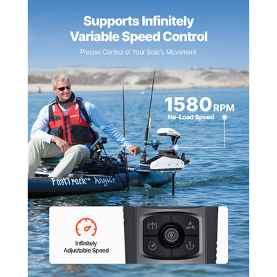 VEVOR 55lb 12V Thrust Electric Motor Trolling Κινητήρας θαλασσινού νερού Άξονας 36