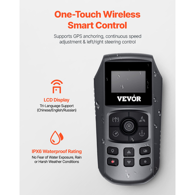 VEVOR 55lb 12V Thrust Electric Motor Trolling Κινητήρας θαλασσινού νερού Άξονας 36